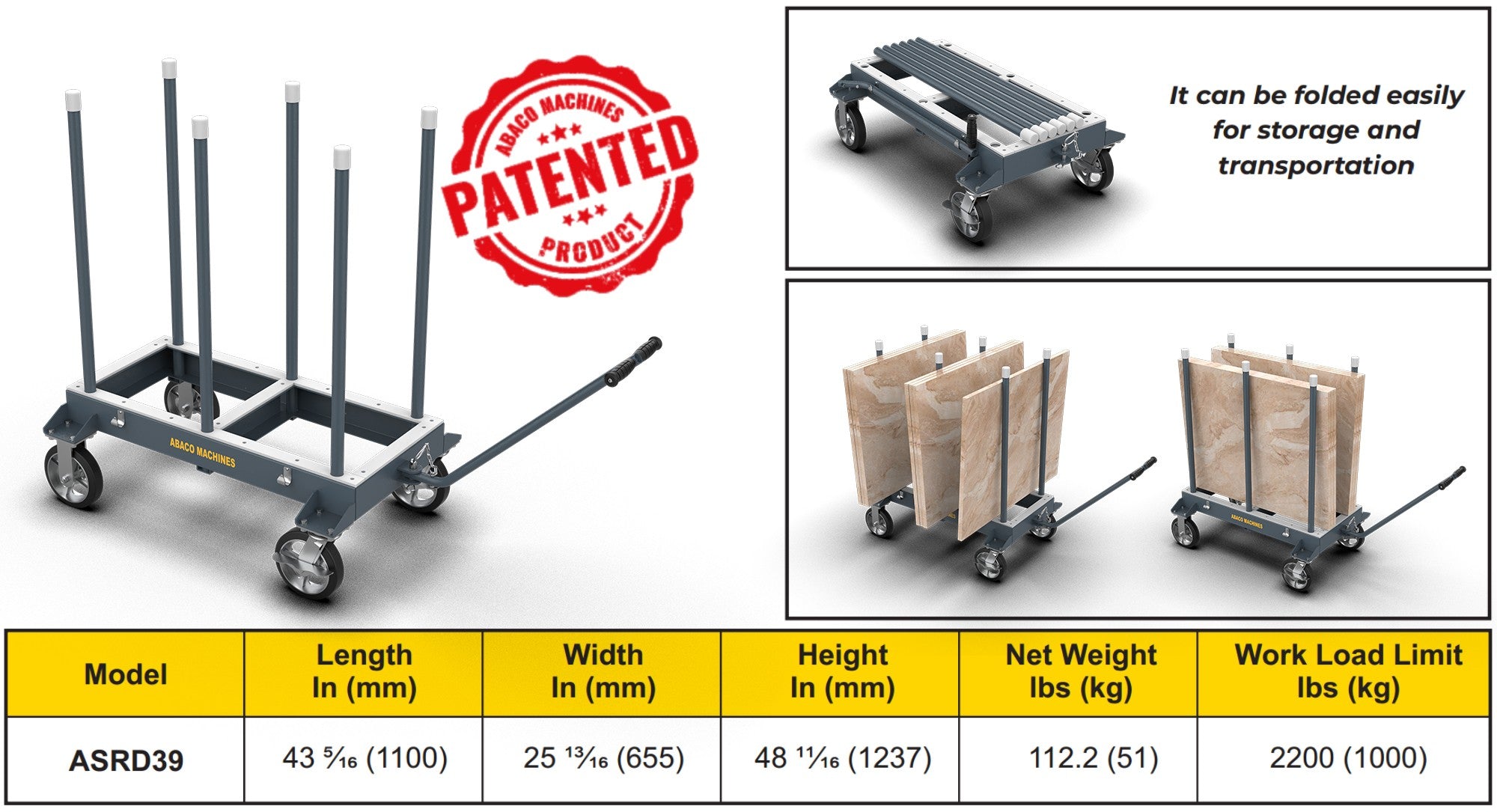 Abaco Slab Rack Dolly - ASRD39