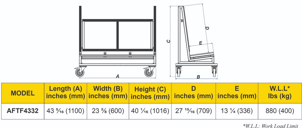 Abaco Folding Trolley Frame - AFTF4332