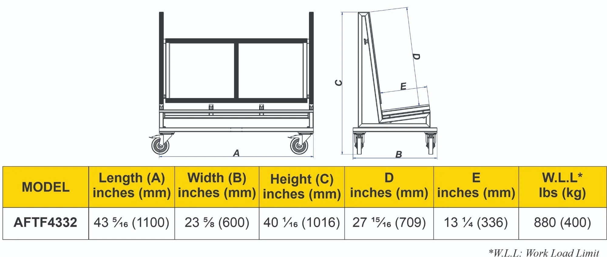 Abaco Folding Trolley Frame - AFTF4332