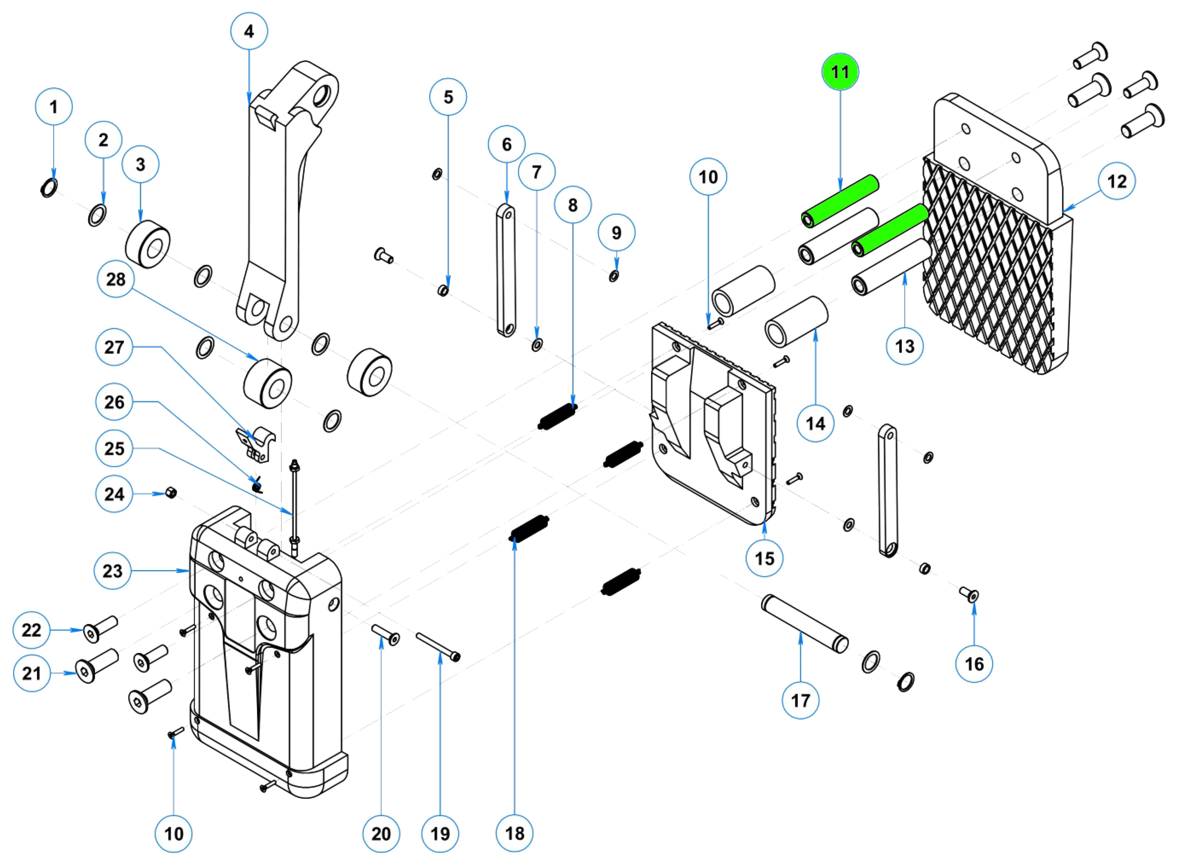11 Top pin for ALG40