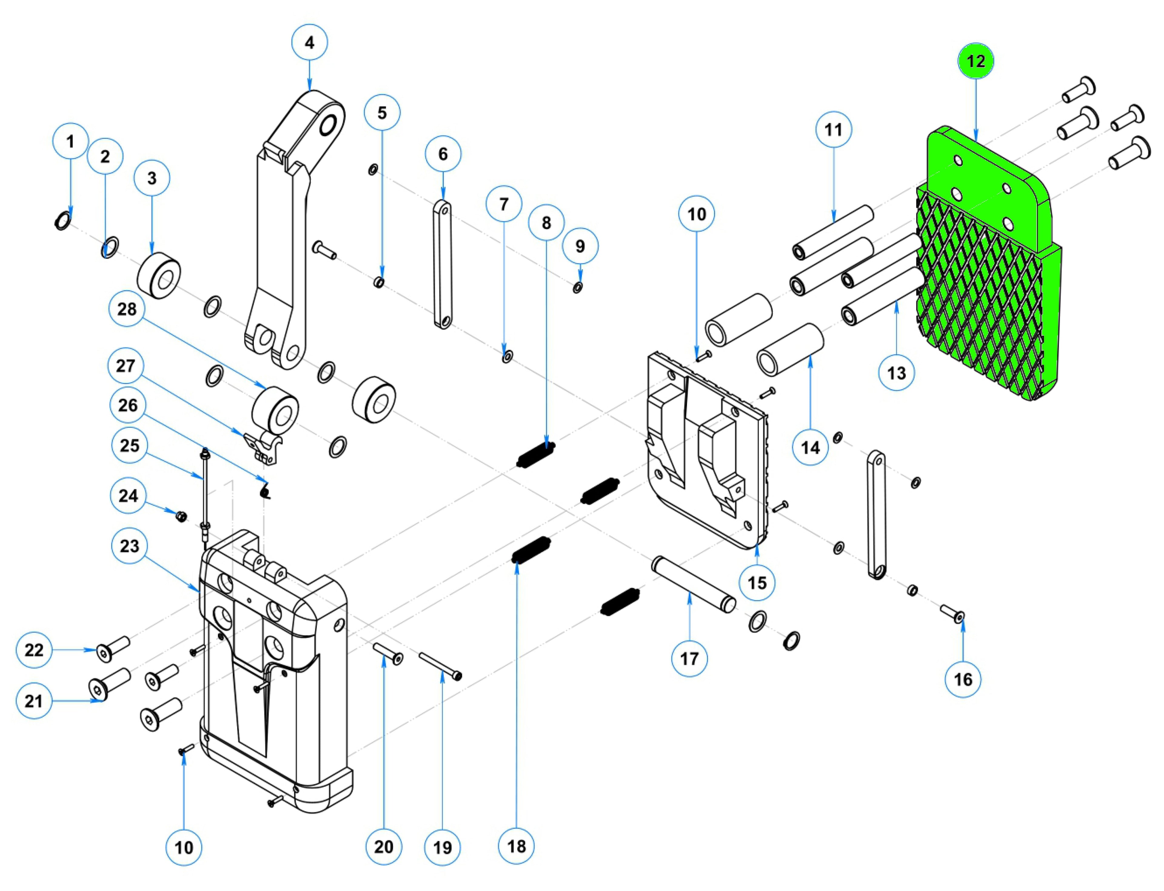 12 Clamp back plate for ALG50