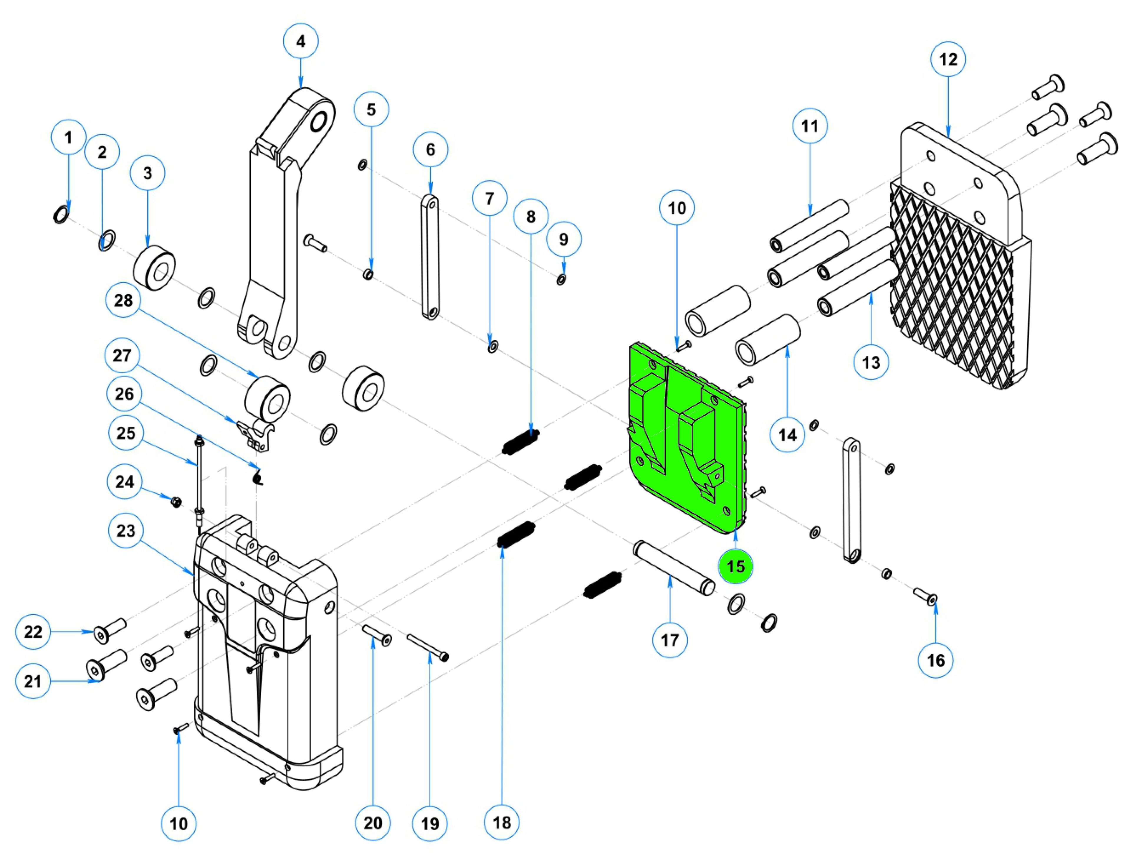 15 Clamp center plate for ALG50