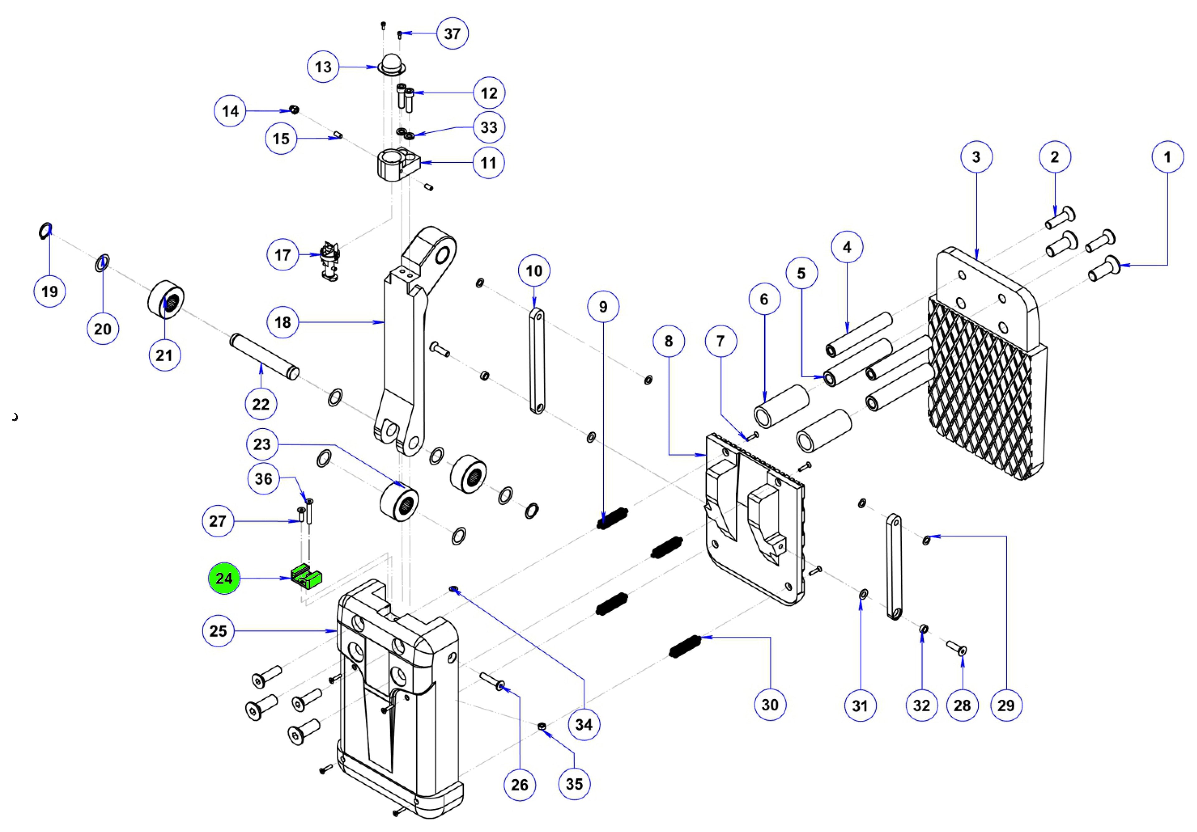 24 Receptacle (automatic lock) for ALG50A