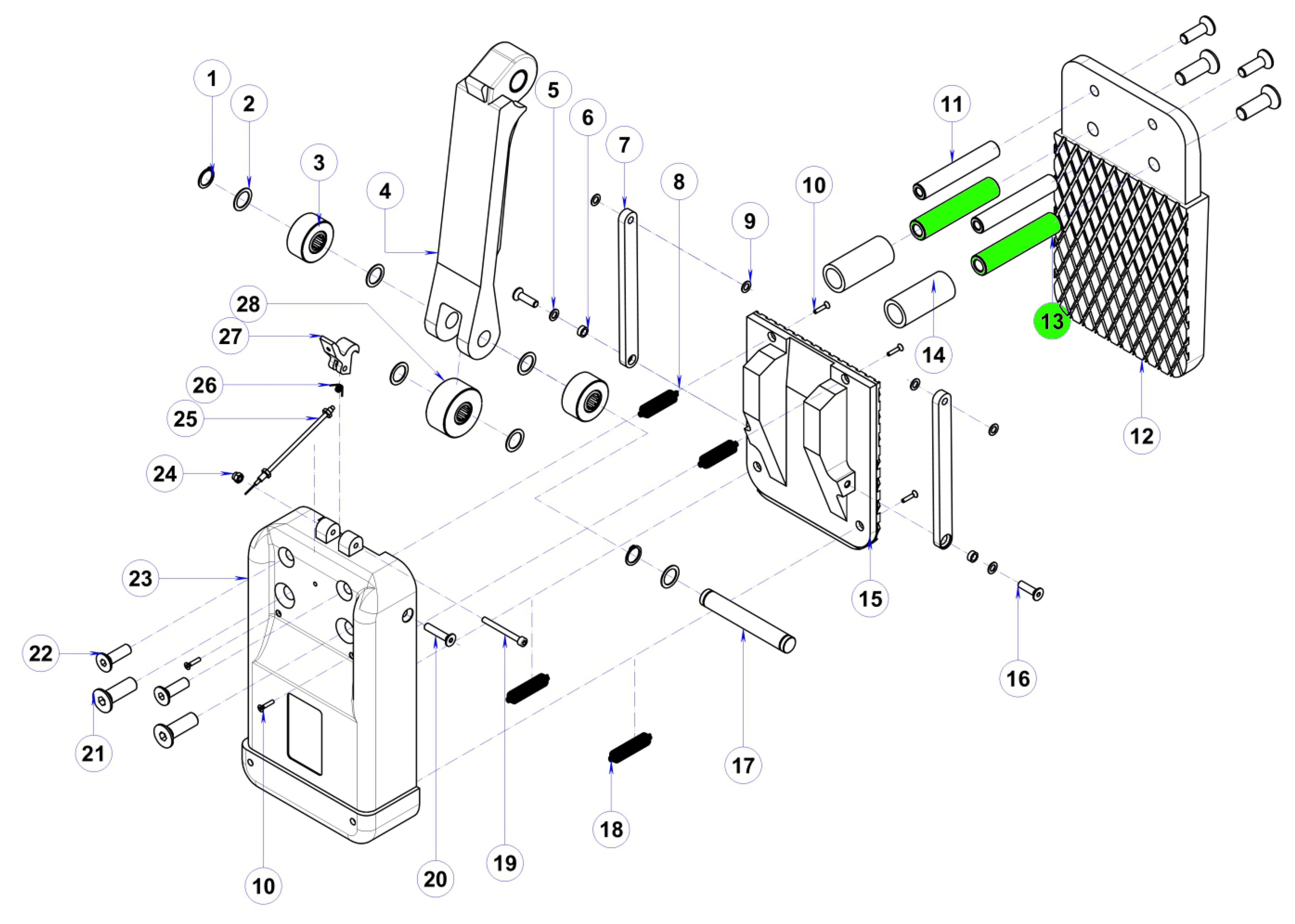 13 Bottom pin for ALG60
