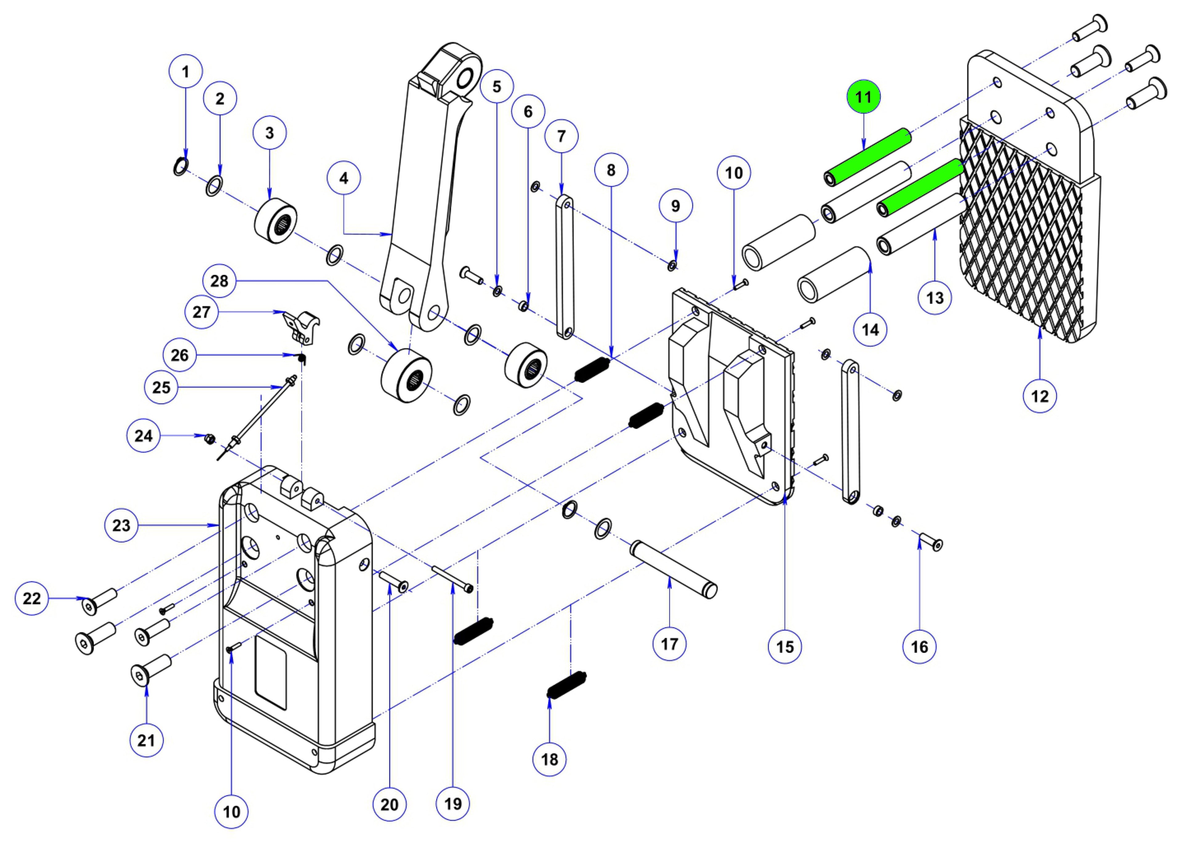 11 Top pin for ALG75