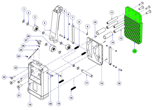 12 Clamp back plate for ALG75