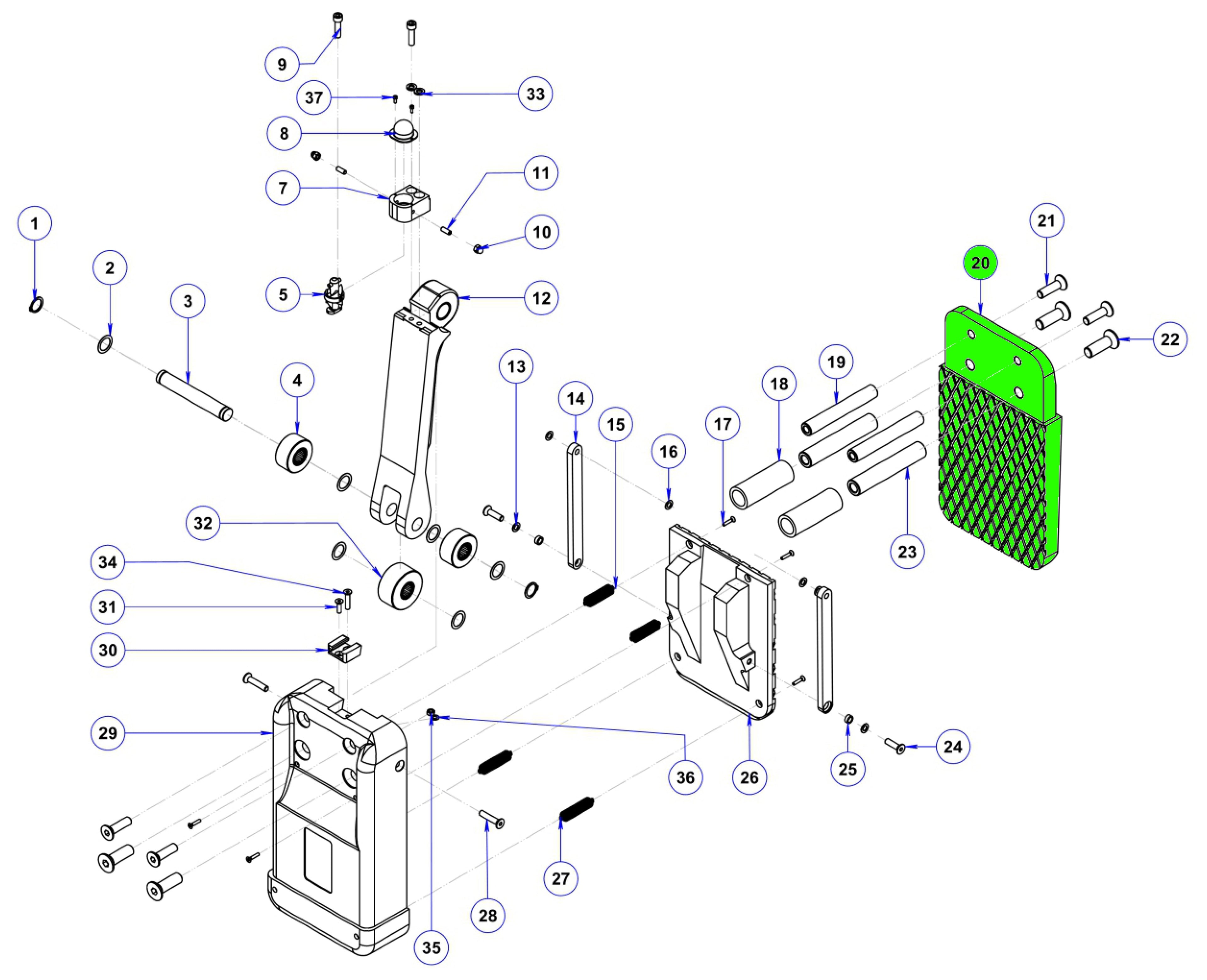 20 Clamp back plate for ALG75A