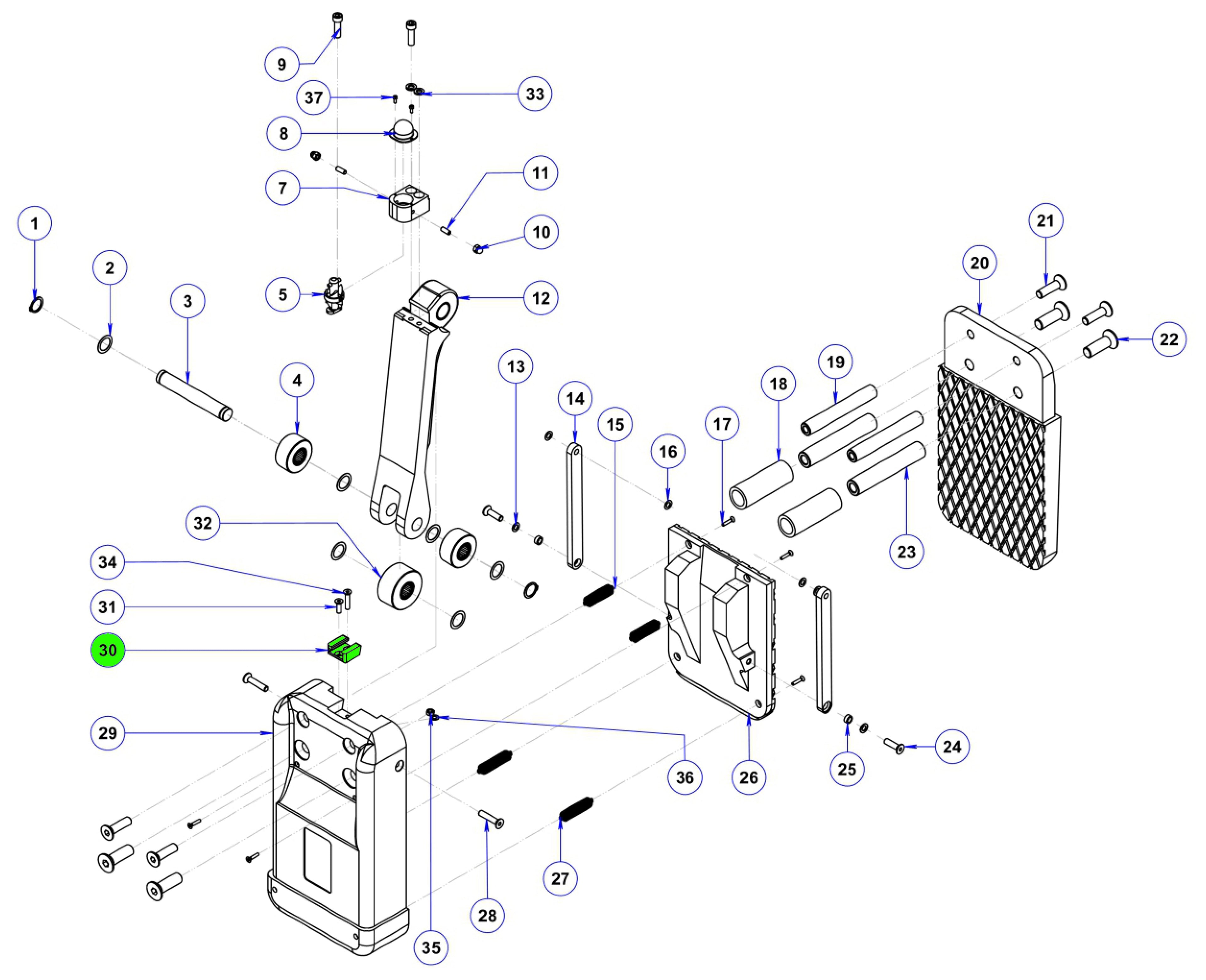 30 Receptacle (automatic lock) for ALG75A