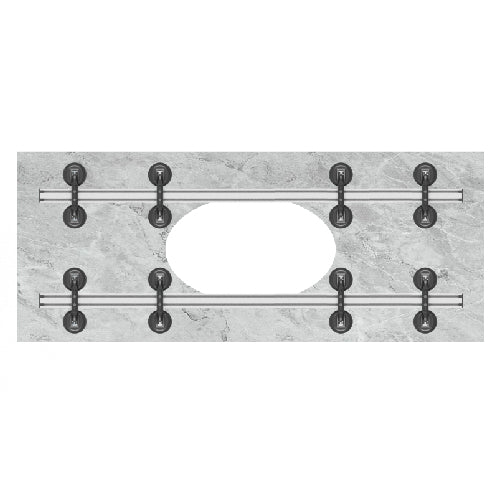 Layout on countertop with cutout