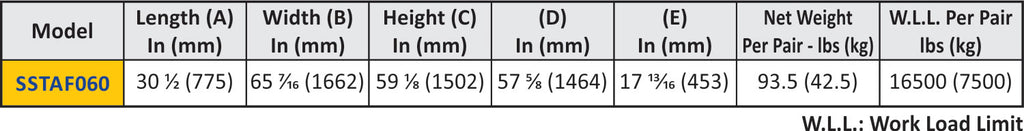 Abaco Single Sided Truck A-Frame - SSTAF060