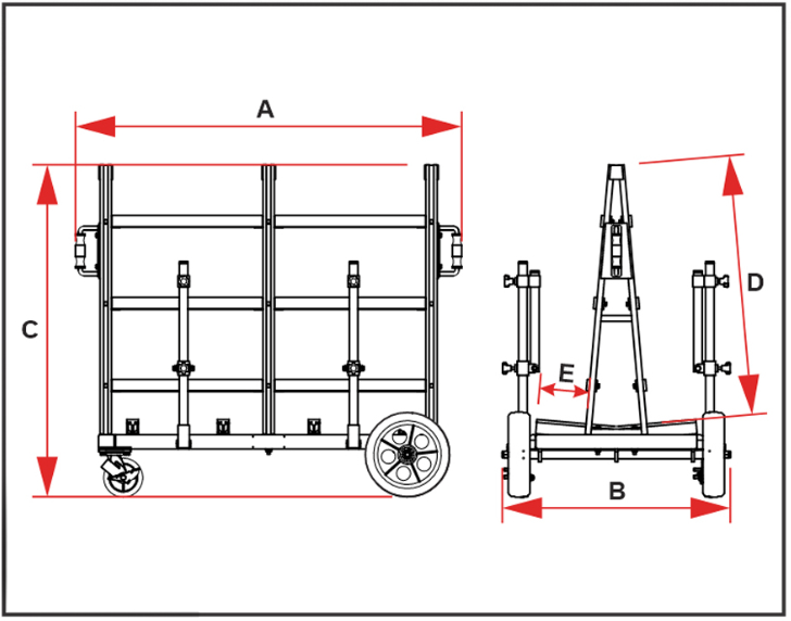 Abaco Double Sided Slab Buggy - DSBG2640